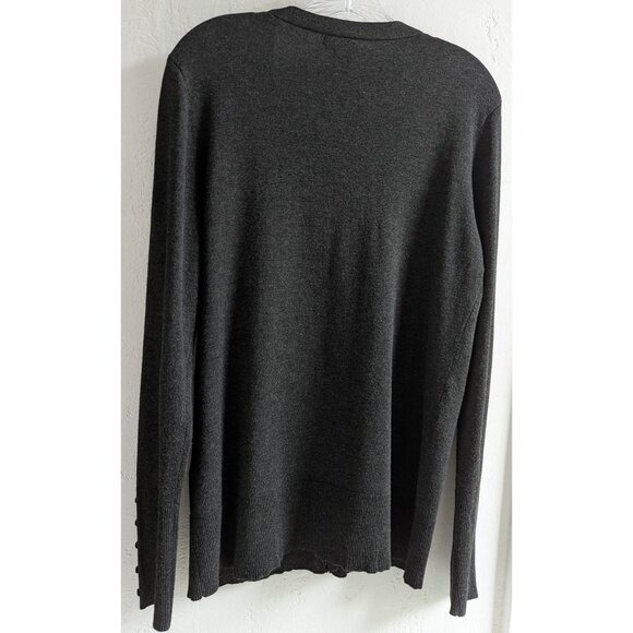 Audrey & Grace Charcoal Gray Button Down Cardigan Large - Picture 5 of 6